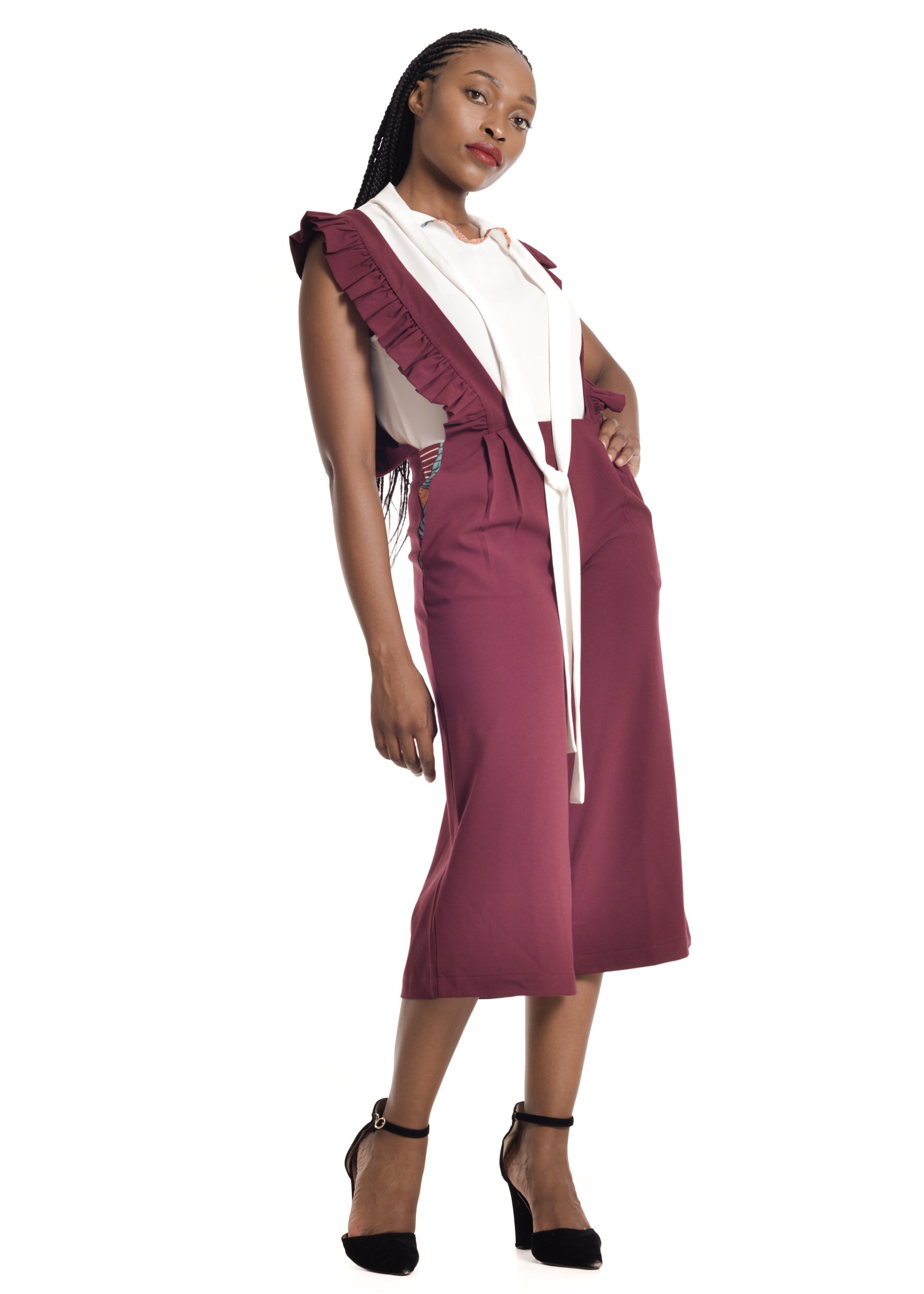 Chipiwo - Maroon Jumpsuit and Blouse Set - Image 3